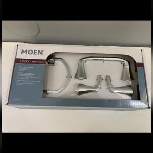 Moen: Lindor wall mount three piece bath accesory kit in Chrome..